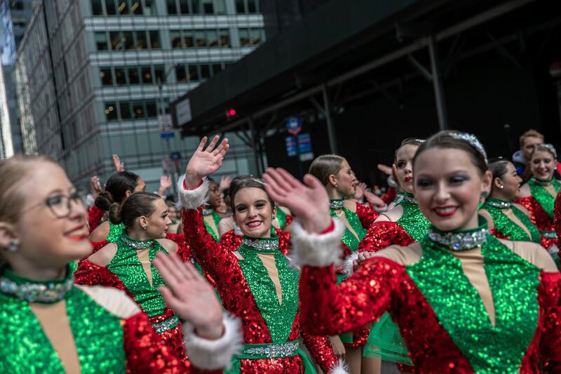 The Spirit of America dance stars team were part of the Macy's Thanksgiving Day Parade in New York. AP