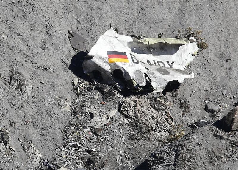  Debris at the crash site of the Germanwings Flight 4U 9525 in the French Alps. Sebastien Nogier / EPA