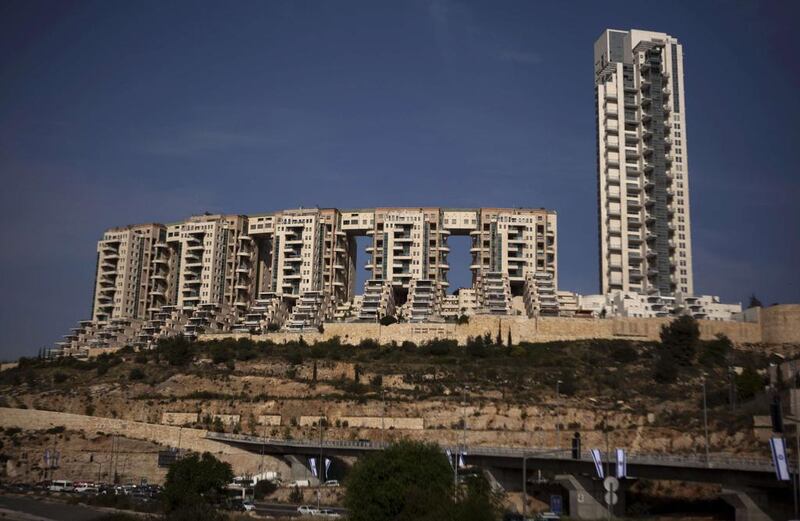 General view of the Holyland luxury apartment complex in Jerusalem on April 21, 2010. Former Israeli premier Ehud Olmert was sentenced to six years in jail after getting convicted of receiving bribes to smooth the way for the construction of the grandiose hilltop complex in the 1990s. Menahem Kahana/AFP Photo