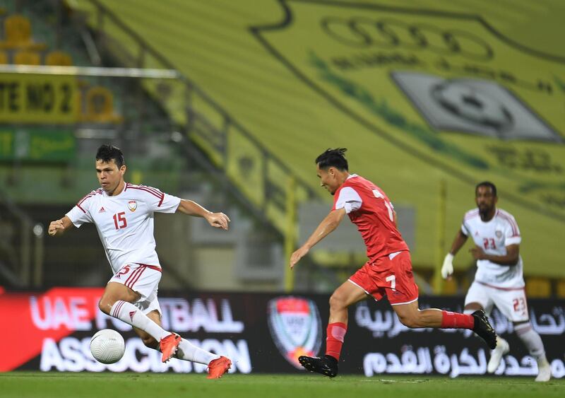 UAE during their friendly against Tajikistan at the Zabeel Stadium in Dubai. Courtesy UAE FA