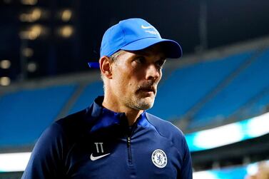 CHARLOTTE, NORTH CAROLINA - JULY 20: Thomas Tuchel, Manager of Chelsea looks on after the Pre-Season Friendly match between Chelsea FC and Charlotte FC at Bank of America Stadium on July 20, 2022 in Charlotte, North Carolina.    Jacob Kupferman / Getty Images / AFP
