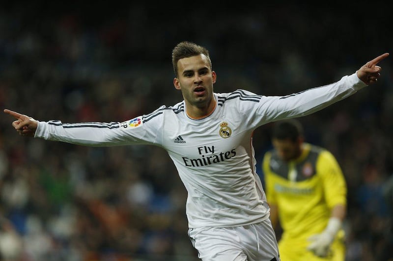 Real Madrid's Jese Rodriguez celebrates his goal during the Copa del Rey on Tuesday. Andres Kudacki / AP 