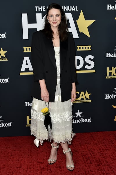 'Belfast' and 'Outlander' actress Caitriona Balfe at the Hollywood Critics Association Film Awards in Los Angeles. AP