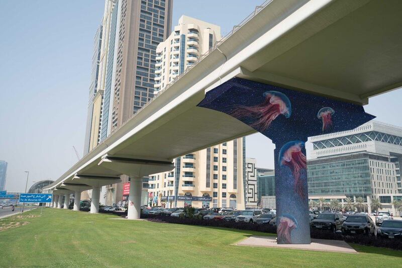 Dubai Media Office has released this impression of what the metro mural will look like. 
