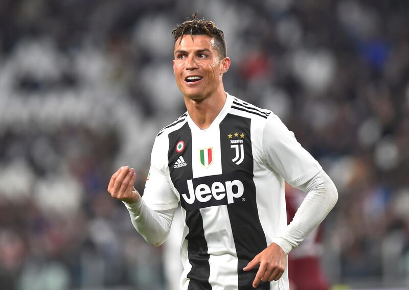 Soccer Football - Serie A - Juventus v Torino - Allianz Stadium, Turin, Italy - May 3, 2019  Juventus' Cristiano Ronaldo gestures  REUTERS/Massimo Pinca