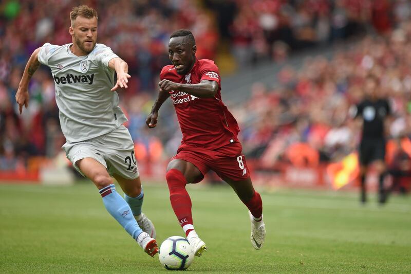 Centre midfield: Naby Keita (Liverpool) – No wonder Liverpool waited a year for him. Keita showed pace, power and a deft touch in the 4-0 thrashing of West Ham. AFP