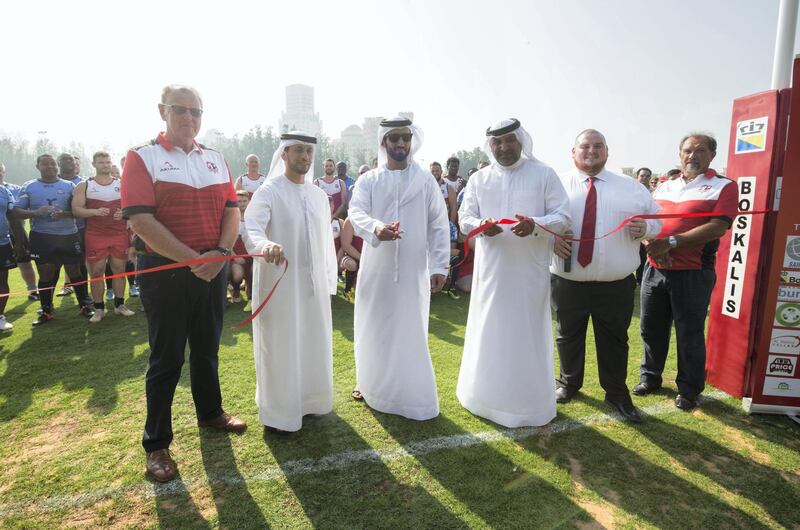 Emirati officials declare the new pitch open