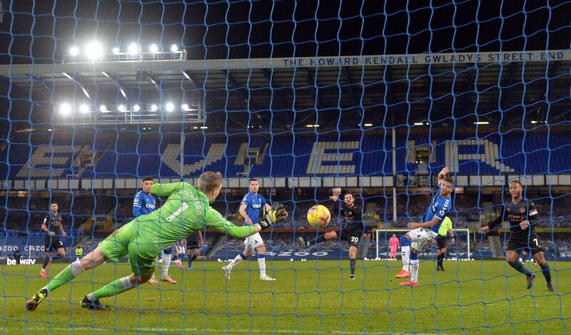 Bernardo Silva scores Manchester City's third. PA