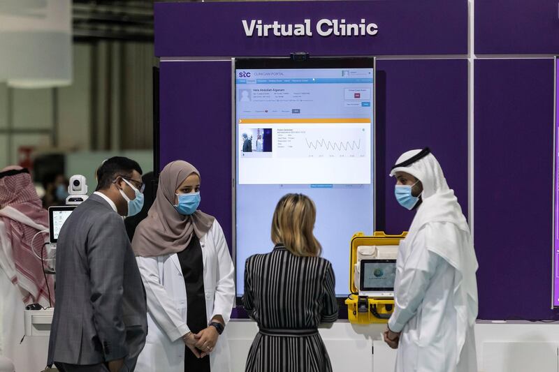 The opening day of Arab Health 2021 at the Dubai World Trade Center on June 21st, 2021. 
Antonie Robertson / The National.
Reporter: Nic Webster for National