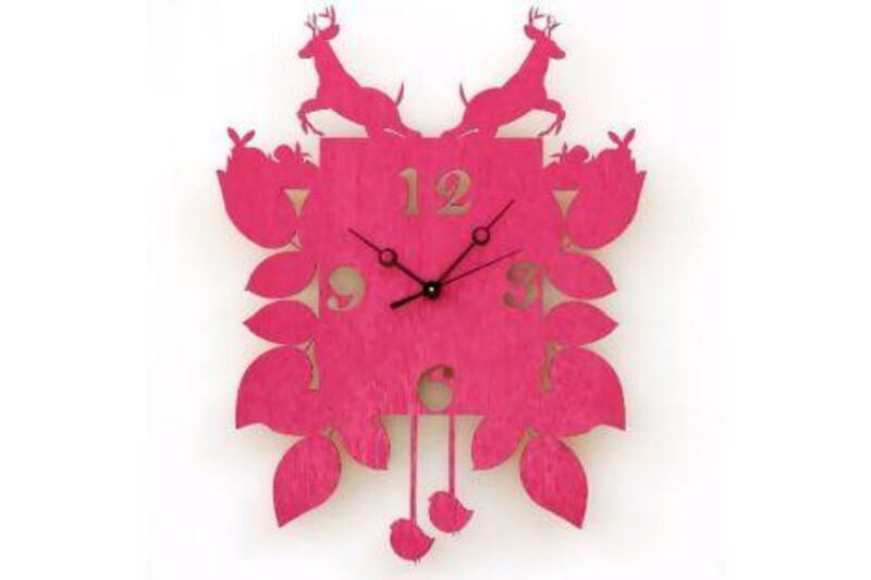Pink cuckoo clock. Courtesy of Blue Caravan