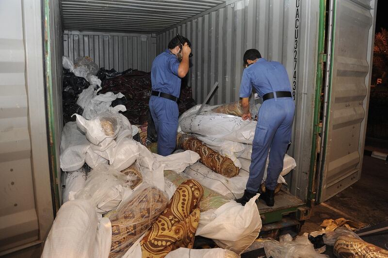 Customs officials in Dubai carried out 540 drug seizures in just six months. Courtesy Dubai Customs