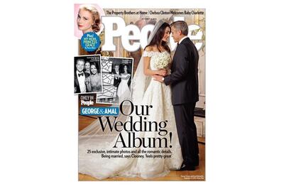 The People magazine's cover showing George Clooney and Amal Alamuddin. Courtesy People