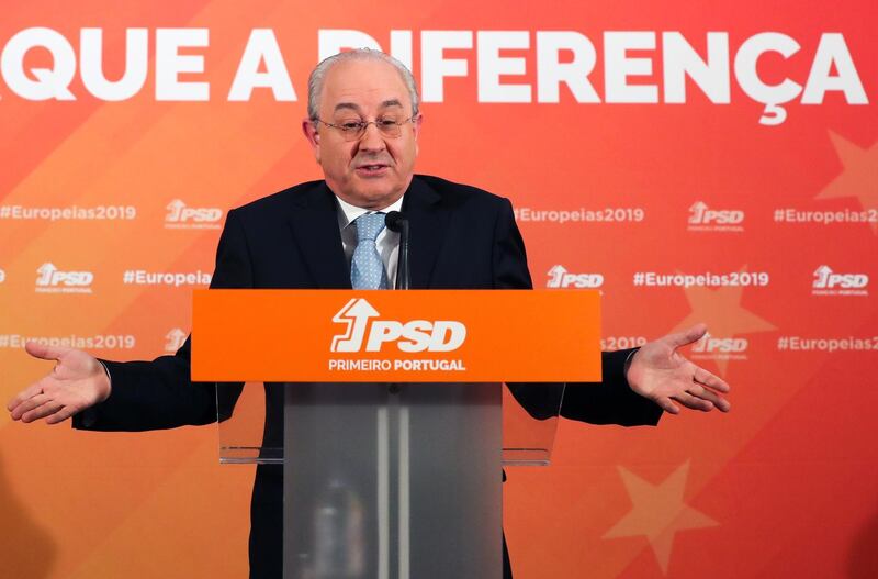 Social Democratic Party President and leader of the main opposition party Rui Rio attends to a press conference in Porto, Portugal. EPA