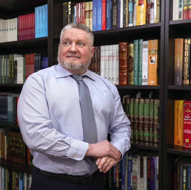 Prof Joel Hayward, who became a Muslim in the early 2000s and is recognised as an authority on Islamic history, is a researcher at the Rabdan Academy in Abu Dhabi. Victor Besa / The National
