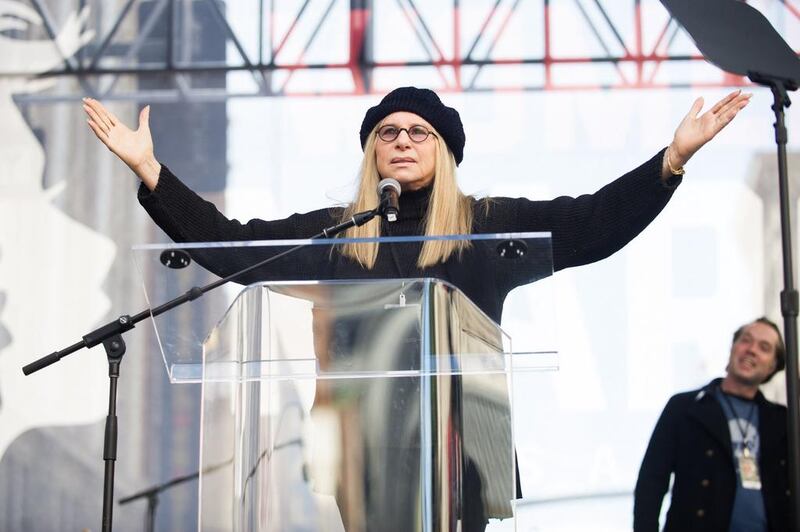Actress Barbra Streisand speaks onstage at the women’s march in Los Angeles, California. Emma McIntyre / Getty Images / AFP