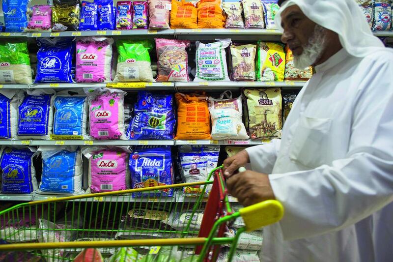 Rice, seen here in a supermarket in Al Ain, can be a good replacement for wheat, whose modern strains are far removed from ancient wheat. Antonie Robertson/ The National