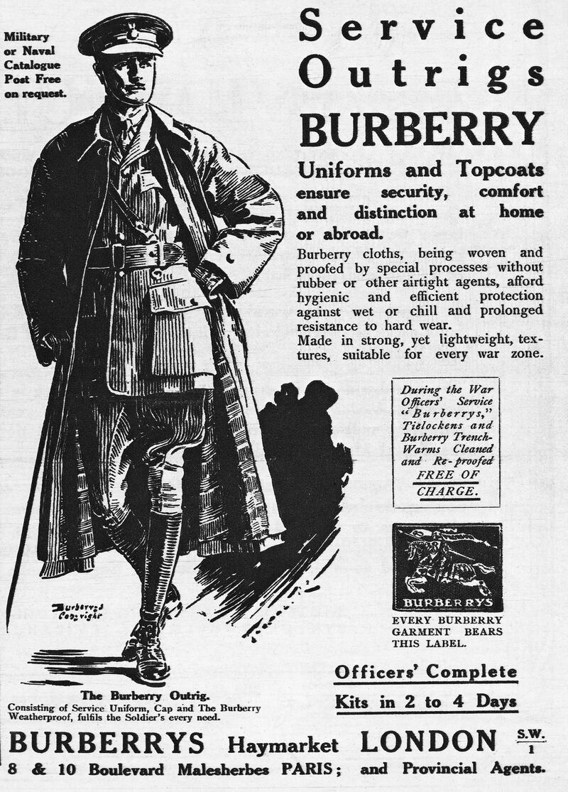 Ad for Burberry's Service Outrigs, 1918. Getty Images