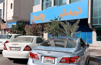 ABU DHABI, UNITED ARAB EMIRATES Ð Sep 27: Thrifty rent a car office on Airport road in Abu Dhabi. (Pawan Singh / The National) For News.
