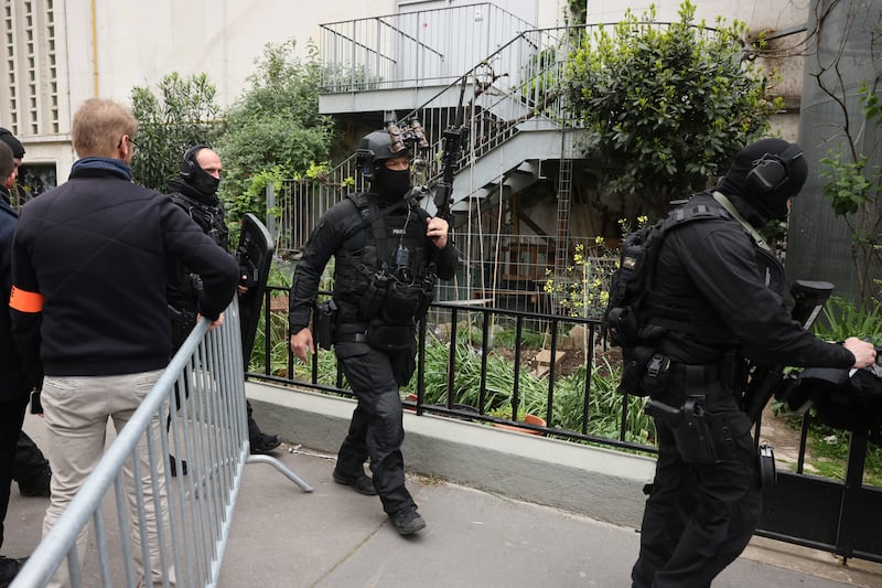 The public were warned to avoid the Rue Fresnel area in the 16th arrondissement. AP