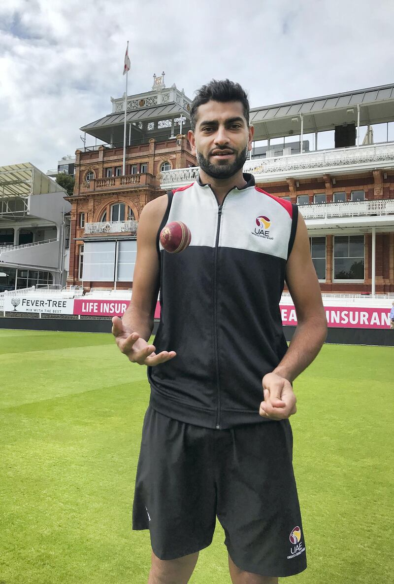 UAE spinner Ahmed Raza has been bowling to Steve Smith and the rest of the Australia team ahead of the second Test at Lord's. Image courtesy of Cricket Australia