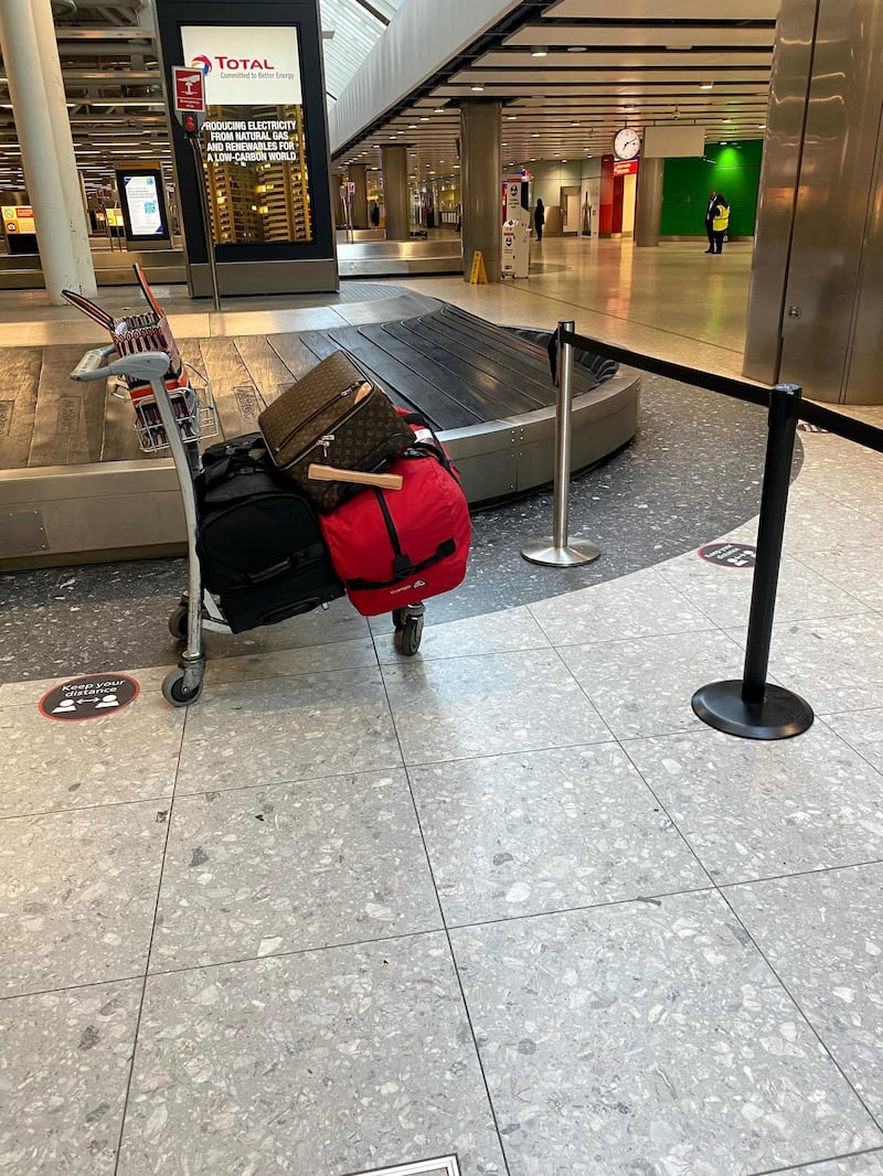 A quiet baggage claim area in Heathrow. Courtesy Kathryn Wainwright
