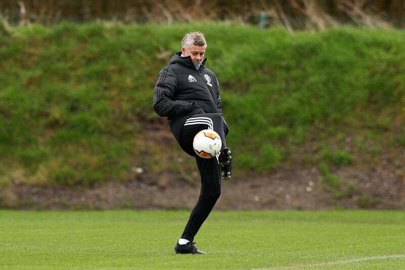 Manager Ole Gunnar Solskjaer at the Aon Training Complex. Getty Images