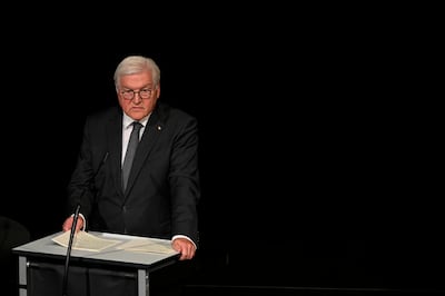 German President Frank-Walter Steinmeier called on people to stand up to racism in a speech marking the anniversary. Getty 