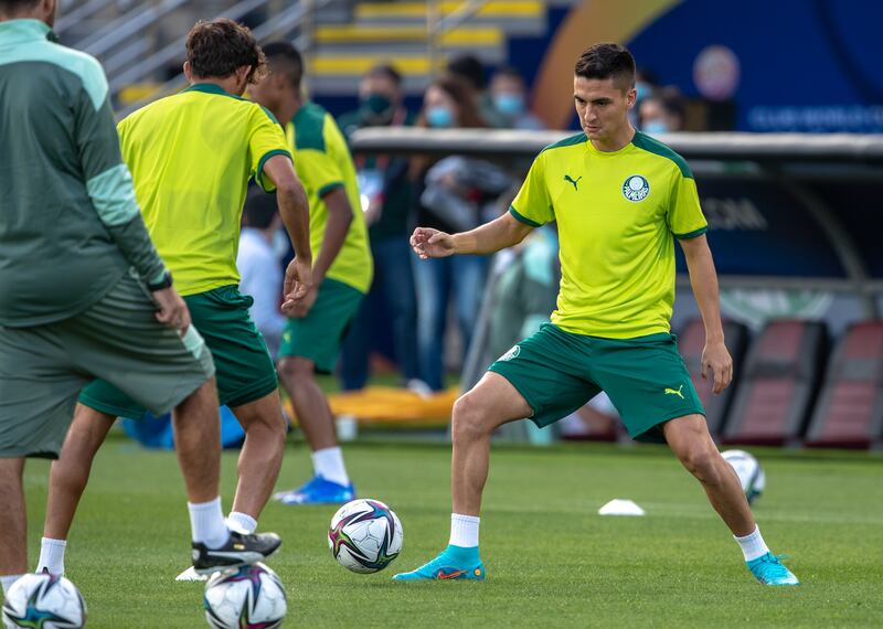 Brazilian football team Palmeiras training at Al Nahyan Stadium in Abu Dhabi. 