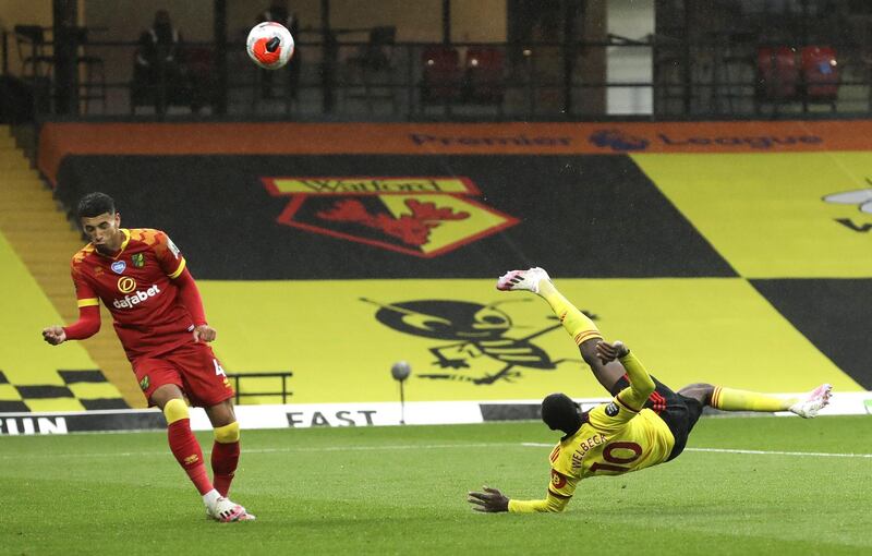 Watford v Newcastle United (3.30pm): Danny Welbeck showed impeccable timing scoring his first Watford goal with a spectacular overhead kick to earn his team three vital points against rock-bottom Norwich on Tuesday. The result ended a run of three consecutive defeats for Nigel Pearson's relegation-threatened side who are back at Vicarage Road to take on Newcastle. The Magpies' saw their impressive form since the restart come to a crashing halt when they were lucky to escape with only a 5-0 defeat at Manchester City on Wednesday. Allan Saint-Maximin missed the Etihad annihilation due to injury and Newcastle need him back in action as they are simply not the same team if their marauding winger is missing. Prediction: Watford 1 Newcastle 1. EPA