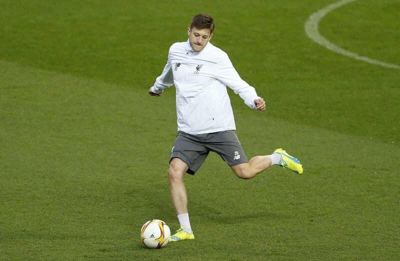 Liverpool’s Adam Lallana during training. Action Images via Reuters / Lee Smith