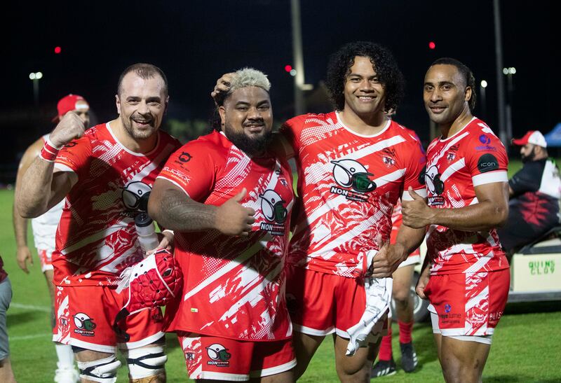 Dubai Tigers players after the game against Abu Dhabi Harlequins at Zayed Sports City, Abu Dhabi.  All photos: Ruel Pableo for The National