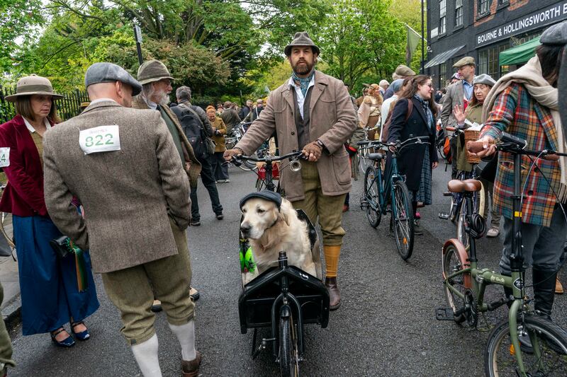Participants in the annual Tweed Run cycling event in London are a diverse crowd. PA 