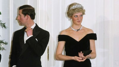 Princess Diana wore the Victor Edelstein gown from that night on  several occasions. Seen here with Prince Charles