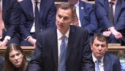 Chancellor Jeremy Hunt speaks in the House of Commons on Wednesday.