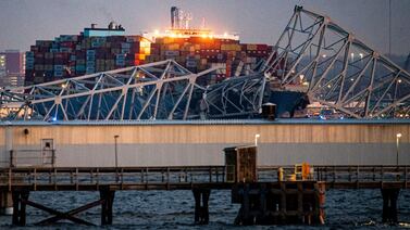 The Dali container vessel hit the Francis Scott Key Bridge causing it to collapse into the Patapsco River in Baltimore, Maryland. Bloomberg