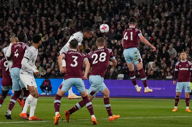 CB: Joel Matip (Liverpool). Powered home a header to give Liverpool a 2-1 win at West Ham for a third straight victory as the Reds make a late dash for the top four. AP