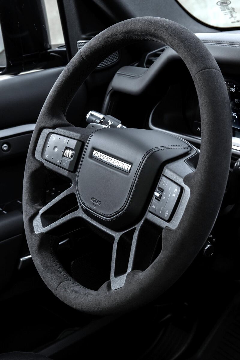 The Alcantara-clad steering wheel.