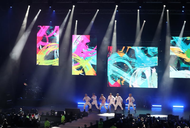 K-pop boy band P1Harmony brought their energy and enthusiasm to the concert. Pawan Singh / The National 