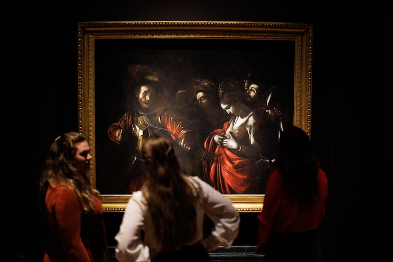 The Martyrdom of Saint Ursula on display at The Last Caravaggio exhibition at the National Gallery in London. EPA