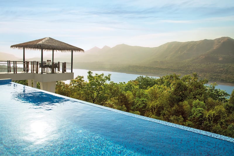 The infinity pool and pagoda at the Atmantan. Courtesy Atmantan