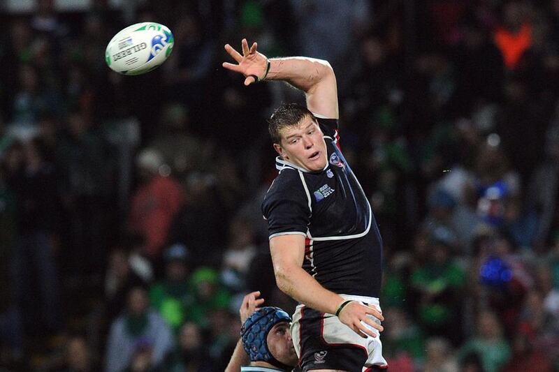 American Hayden Smith, shown above at the 2011 Rugby World Cup, plays club rugby with Saracens. Gabriel Bouys / AFP