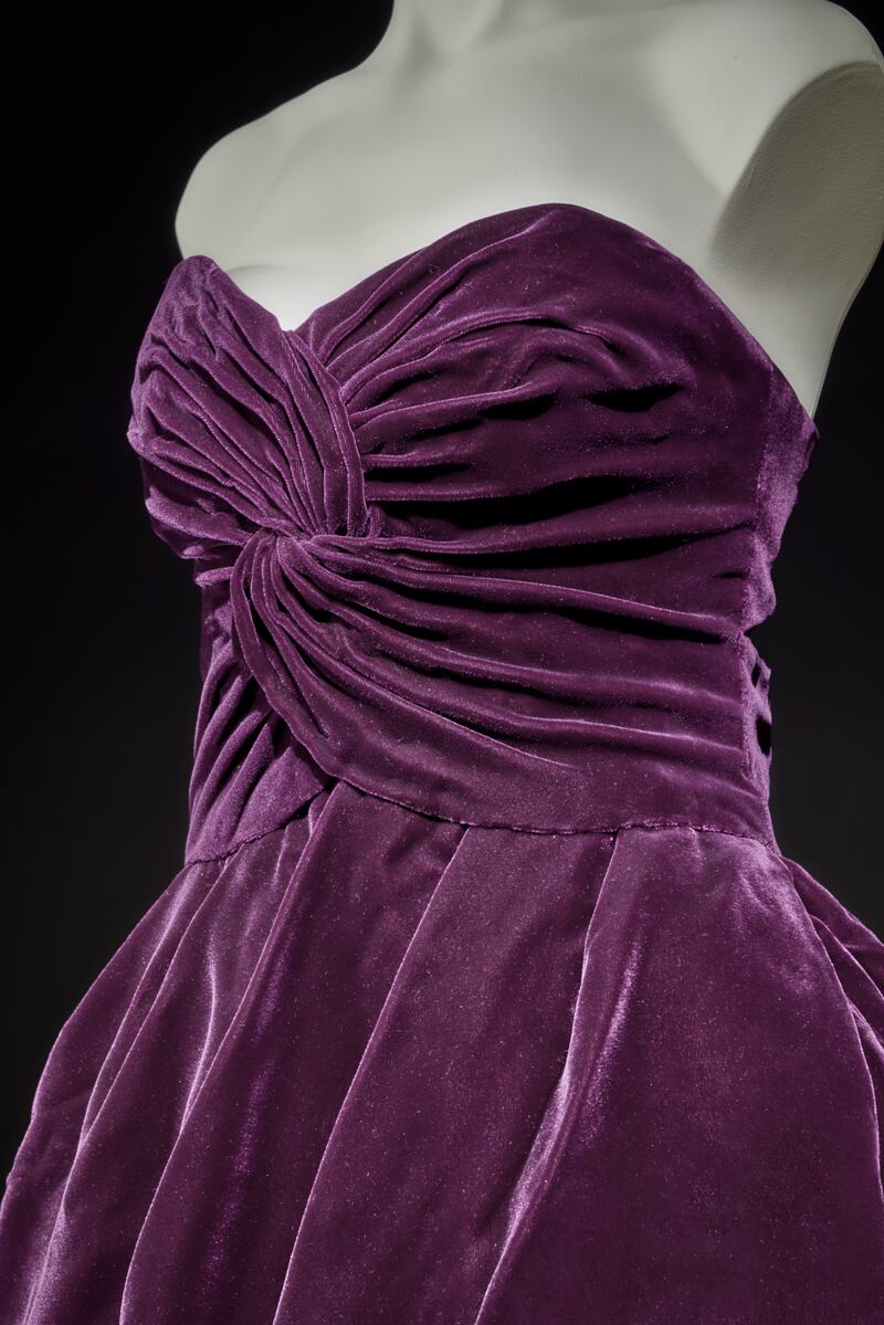 The aubergine dress was part of Victor Edelstein's autumn 1989 collection