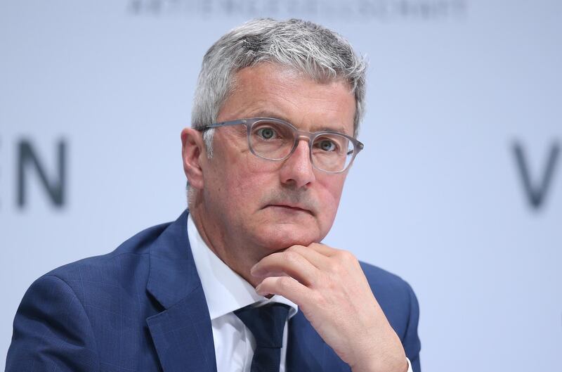 FILE PHOTO: Audi chief Rupert Stadler arrested in diesel emissions probe WOLFSBURG, GERMANY - MARCH 14:  German automaker Volkswagen AG board member Rupert Stadler attends the company's annual press conference to present its financial results for 2016 on March 14, 2017 in Wolfsburg, Germany. The company has mostly settled it legal disputes with authorities in the USA over its diesel emissions manipulations though it still faces a number of lawsuits and investigations in Europe where it sold a much larger number of affected cars.  (Photo by Sean Gallup/Getty Images)