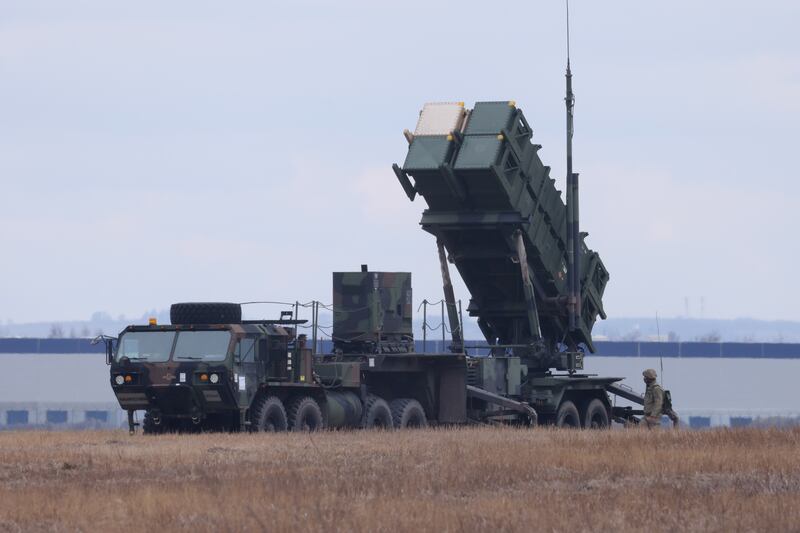 About 100 Ukrainian troops will head to Oklahoma’s Fort Sill to begin training on the Patriot missile defence system. Seen in the image is a US Army MIM-104 Patriot anti-missile defence launcher near Rzeszow, Poland, in 2022. Getty