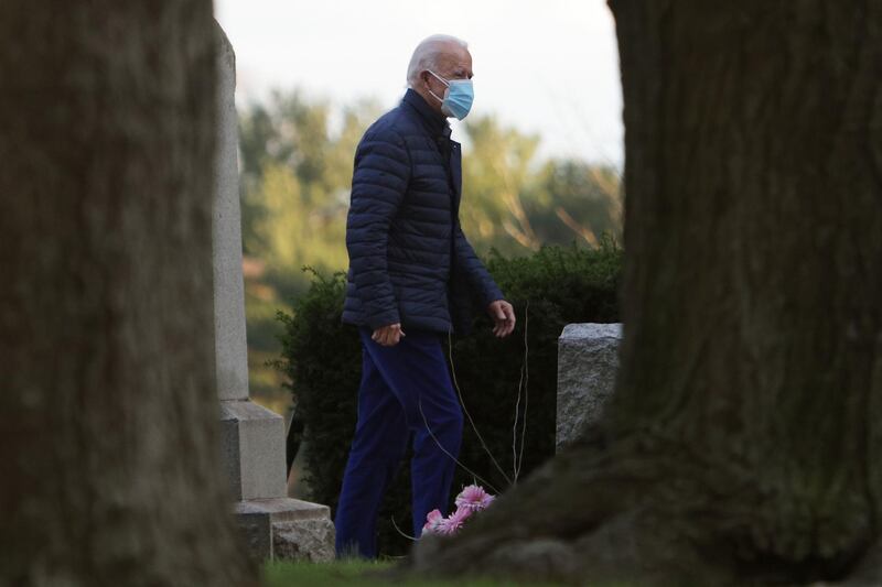 President-elect Joe Biden arrives at St Joseph on the Brandywine for an afternoon mass in Wilmington, Delaware.  AFP