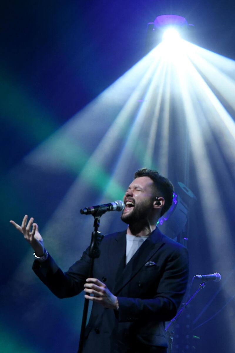 NASHVILLE, TN - JUNE 07: Calum Scott performs onstage at the GLAAD + TY HERNDON's 2018 Concert for Love & Acceptance at Wildhorse Saloon on June 7, 2018 in Nashville, Tennessee.   Rick Diamond/Getty Images for The 2018 Concert for Love & Acceptance/AFP