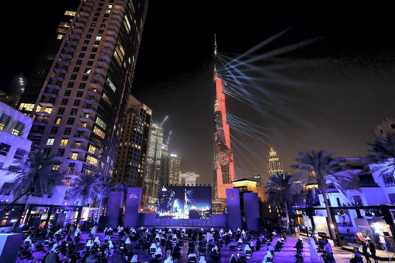 Dubai, United Arab Emirates - Reporter: Sarwat Nasir. News. Mars Mission. The Burj Khalifa lights up at an event at Burj Park to celebrate the Hope probe going into orbit around Mars. Tuesday, February 9th, 2021. Dubai. Chris Whiteoak / The National