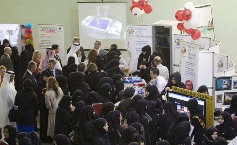 An open day for Emiratis to check out the diplomas offered by the Abu Dhabi Vocational Education and Training Institute.