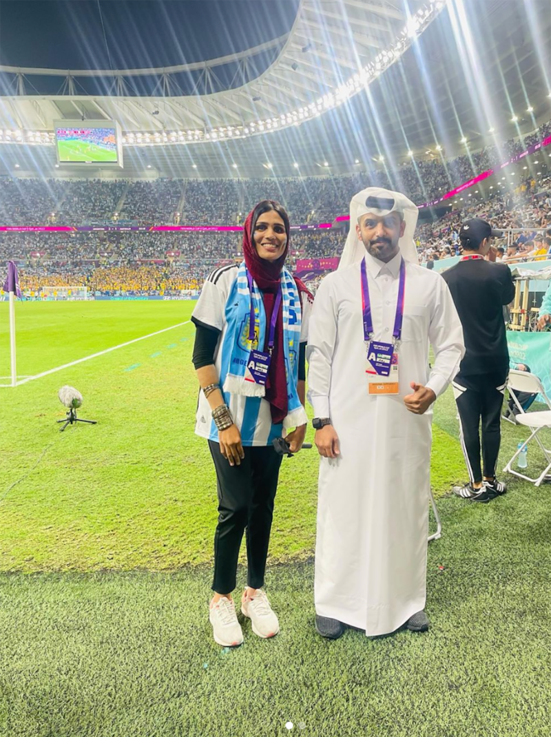 Naaji Noushi, 33, drove 6,000 kilometres over 45 days from Kerala, in south-west India, to Qatar's capital Doha alone to cheer her favourite player, Argentina legend Lionel Messi, in the World Cup. All photos: Naaji Noushi