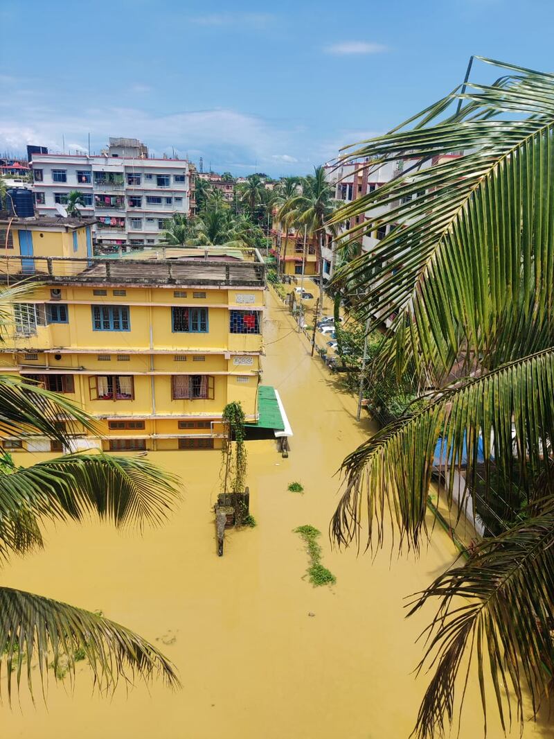 Among those affected are 300,000 people in Silchar, the biggest town and commercial hub in southern Cachar district, which has been marooned by floodwaters.